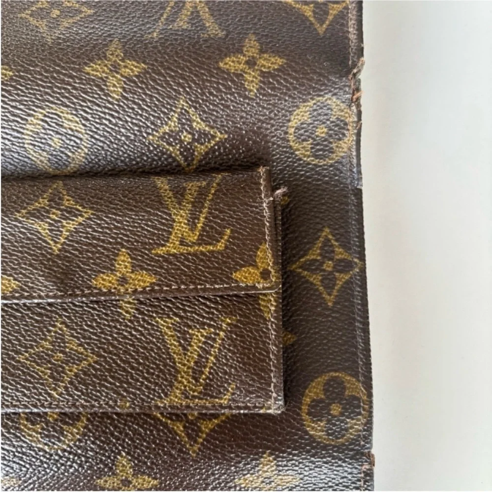Louis Vuitton Trifold Wallet Vintage 1970s Monogram French Company Checkbook